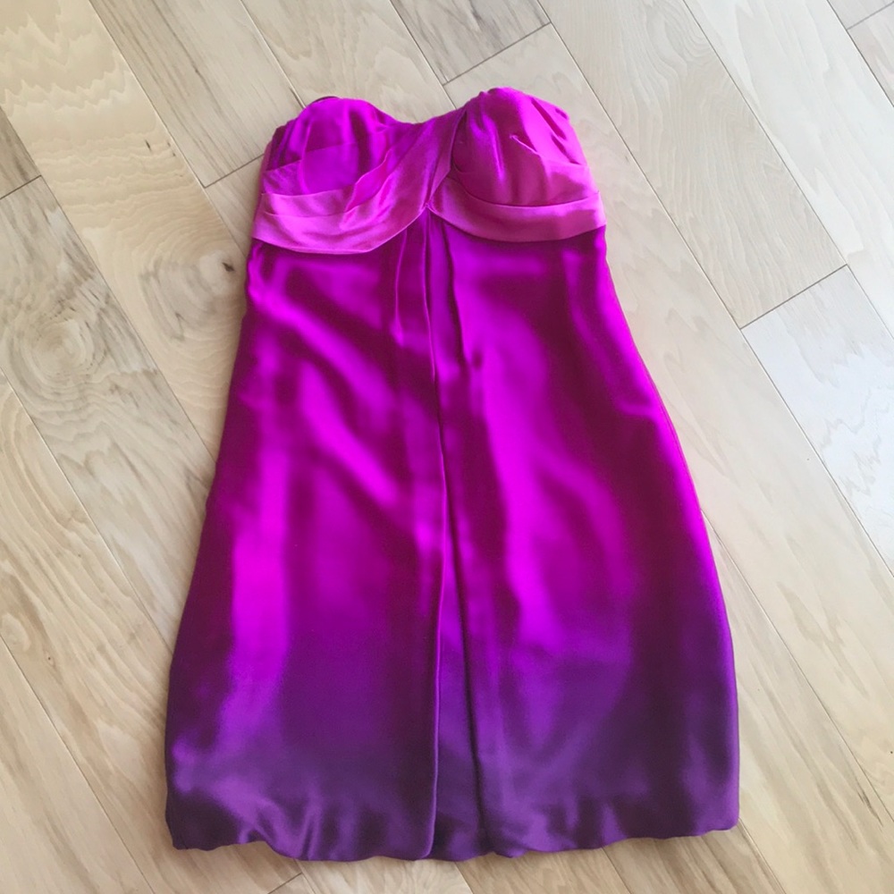 Ombré Strapless Pink Cocktail Dress